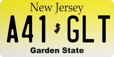 NJ license plate A41GLT