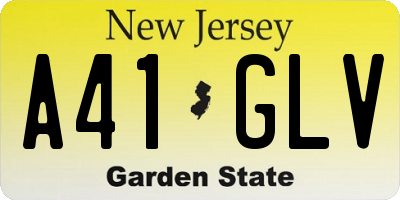 NJ license plate A41GLV