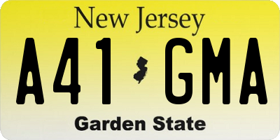 NJ license plate A41GMA
