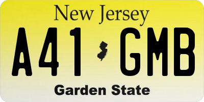 NJ license plate A41GMB