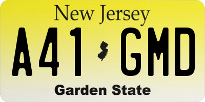 NJ license plate A41GMD