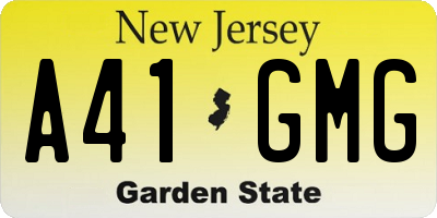 NJ license plate A41GMG