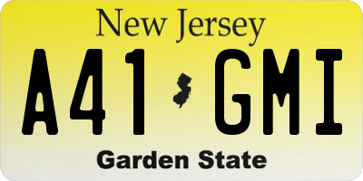 NJ license plate A41GMI