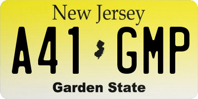 NJ license plate A41GMP