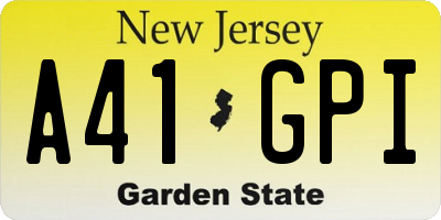 NJ license plate A41GPI