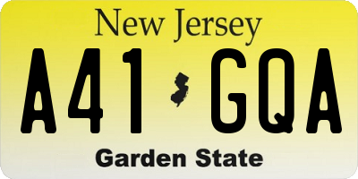 NJ license plate A41GQA