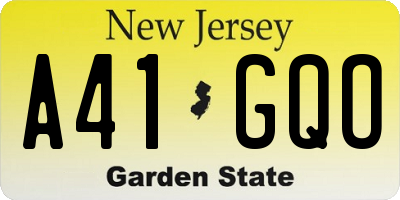 NJ license plate A41GQO