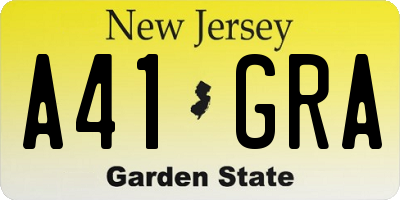 NJ license plate A41GRA