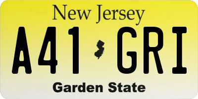 NJ license plate A41GRI