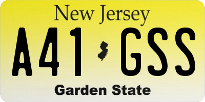 NJ license plate A41GSS