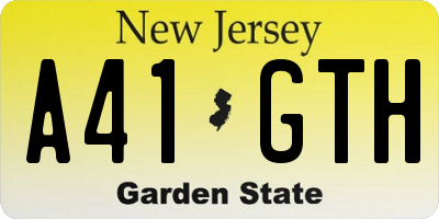 NJ license plate A41GTH