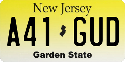 NJ license plate A41GUD