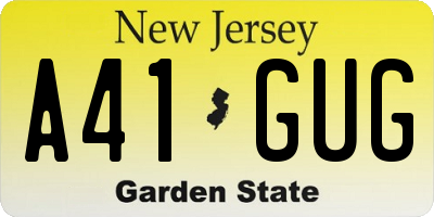 NJ license plate A41GUG