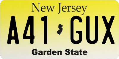 NJ license plate A41GUX