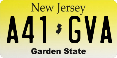 NJ license plate A41GVA