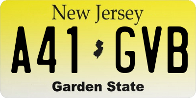 NJ license plate A41GVB