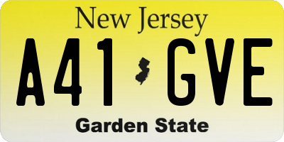 NJ license plate A41GVE