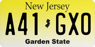 NJ license plate A41GXO