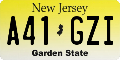 NJ license plate A41GZI
