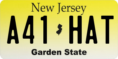 NJ license plate A41HAT