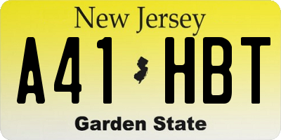 NJ license plate A41HBT