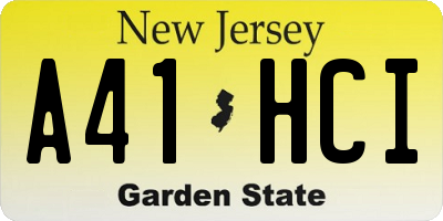 NJ license plate A41HCI