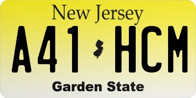NJ license plate A41HCM
