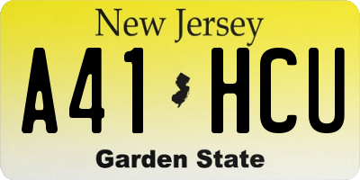 NJ license plate A41HCU