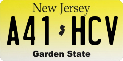 NJ license plate A41HCV