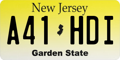 NJ license plate A41HDI