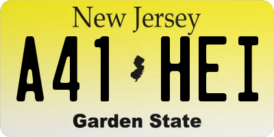NJ license plate A41HEI