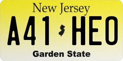 NJ license plate A41HEO