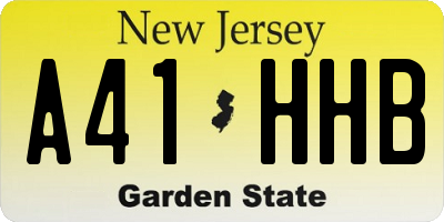 NJ license plate A41HHB