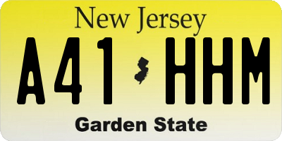 NJ license plate A41HHM