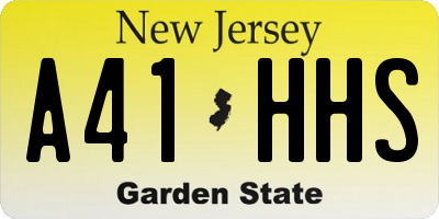 NJ license plate A41HHS