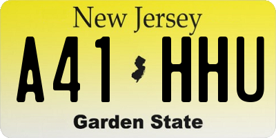NJ license plate A41HHU