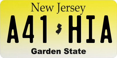 NJ license plate A41HIA