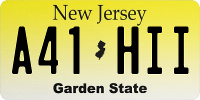 NJ license plate A41HII