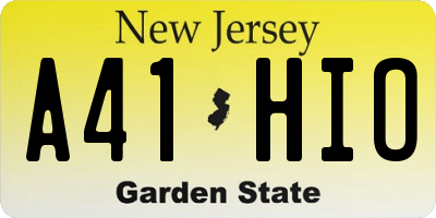 NJ license plate A41HIO
