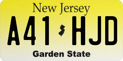 NJ license plate A41HJD