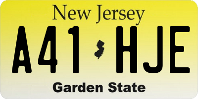 NJ license plate A41HJE