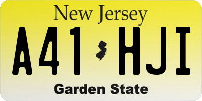 NJ license plate A41HJI