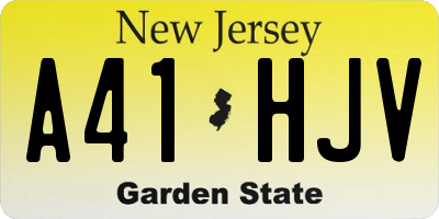NJ license plate A41HJV