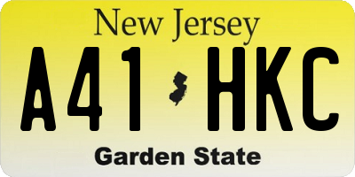 NJ license plate A41HKC