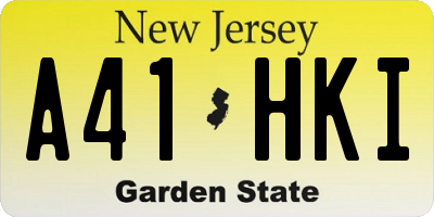 NJ license plate A41HKI