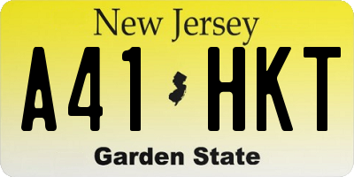 NJ license plate A41HKT