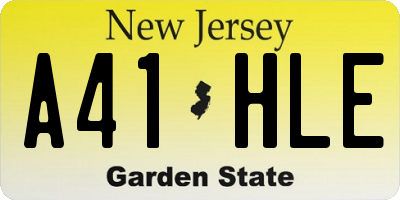 NJ license plate A41HLE