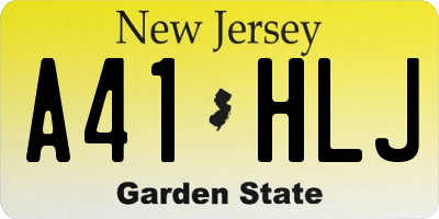 NJ license plate A41HLJ