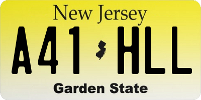 NJ license plate A41HLL