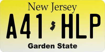 NJ license plate A41HLP